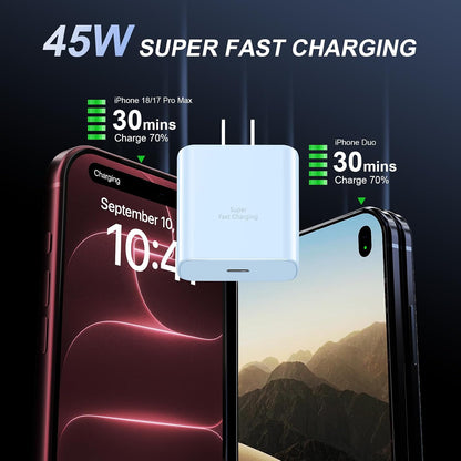 Phone 18 17 Pro Max Charger Fast Charging 45W USBC Phone Duo Fast Charger