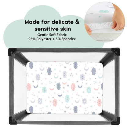 Yoofoss 2-Pack Baby Crib Sheets for Boys Girls 52x28 (Green+Leaf)