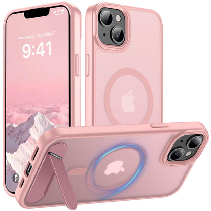 Magnetic Compatible with iPhone 16 Case, [Built-in Kickstand][Full Camera Protection][Compatible with MagSafe][Anti-Fingerprint] Shockproof Phone Case for iPhone 16 6.1",Brown