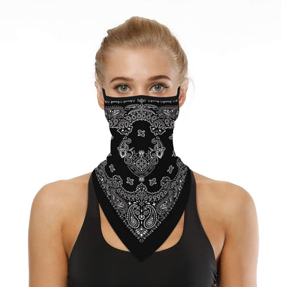 YAYOUREL Neck Gaiter Face Mask Bandanas for Men Women UV Face Scarf Cover Ear Loop Hole Facemask for Fishing Running Cycling