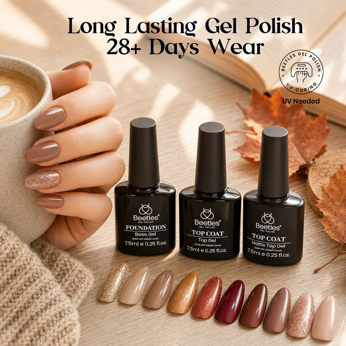 Beetles Gel Nail Polish Kit with U V Light - 80Pcs 55 Colors Gel Nail Kit