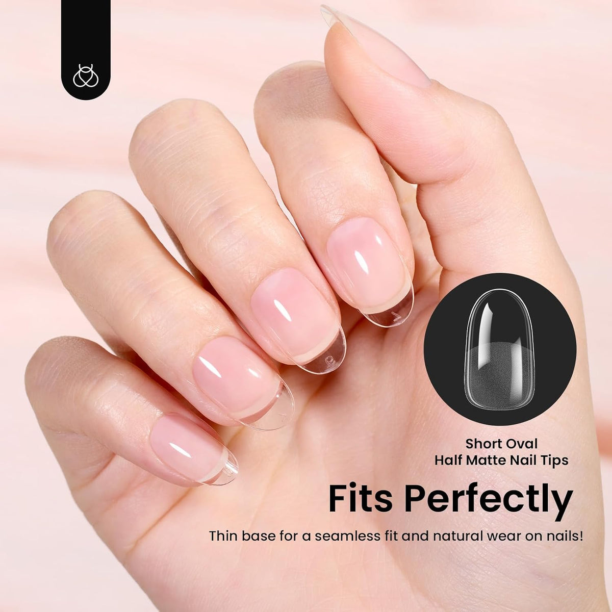 Beetles Soft Gel Nail Kit Almond Short 288pcs 12 Sizes Nail Tips with Glue