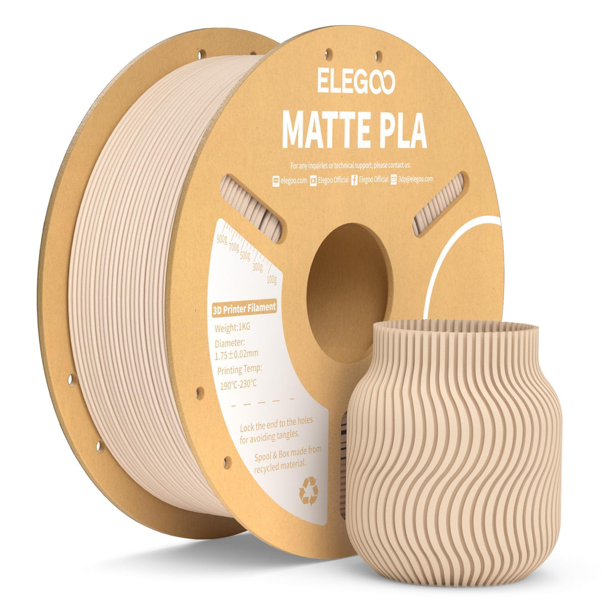 ELEGOO Matte PLA 3D Printer Filament Navy Blue 1KG 1.75mm