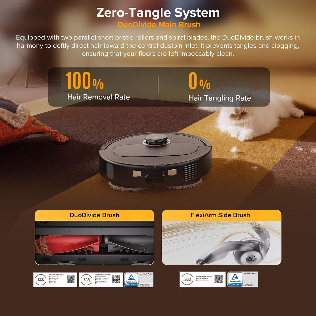 roborock Qrevo S5V Robot Vacuum and Mop, FlexiArm Edge Mopping, 12,000Pa