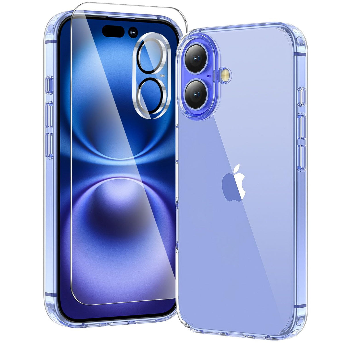 toushion 3 in 1 for iPhone 15 Plus Case Transparent
