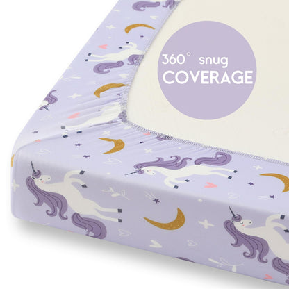 Yoofoss 2-Pack Baby Crib Sheets for Boys Girls 52x28 (Green+Leaf)