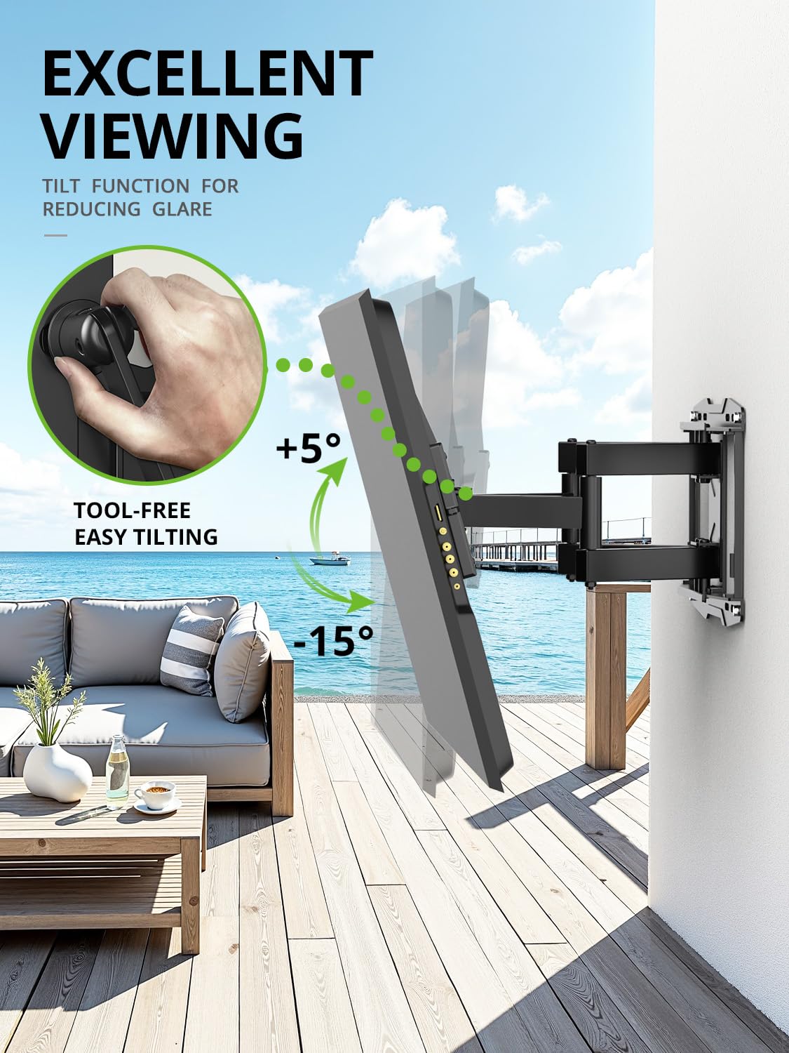 USX Mount Full Motion TV Wall Mount for 42-90 inch TV Holds up to 132lbs