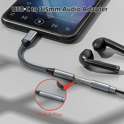 2 Pack USB C to 3.5mm Audio Adapter, USB C to Aux Female Dongle Cable Cord