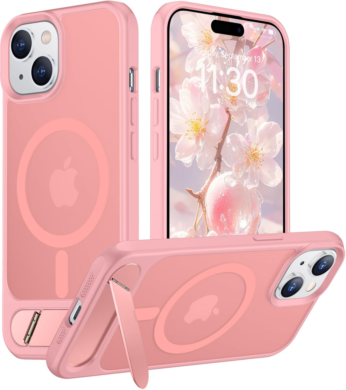 Temdan Magnetic Compatible with iPhone 16 Pro Max Case, [Built-in Invisible Kickstand][Compatible with MagSafe] [Military Grade Shockproof] Slim Translucent Matte Phone Case for iPhone 16 Pro Max 6.9"
