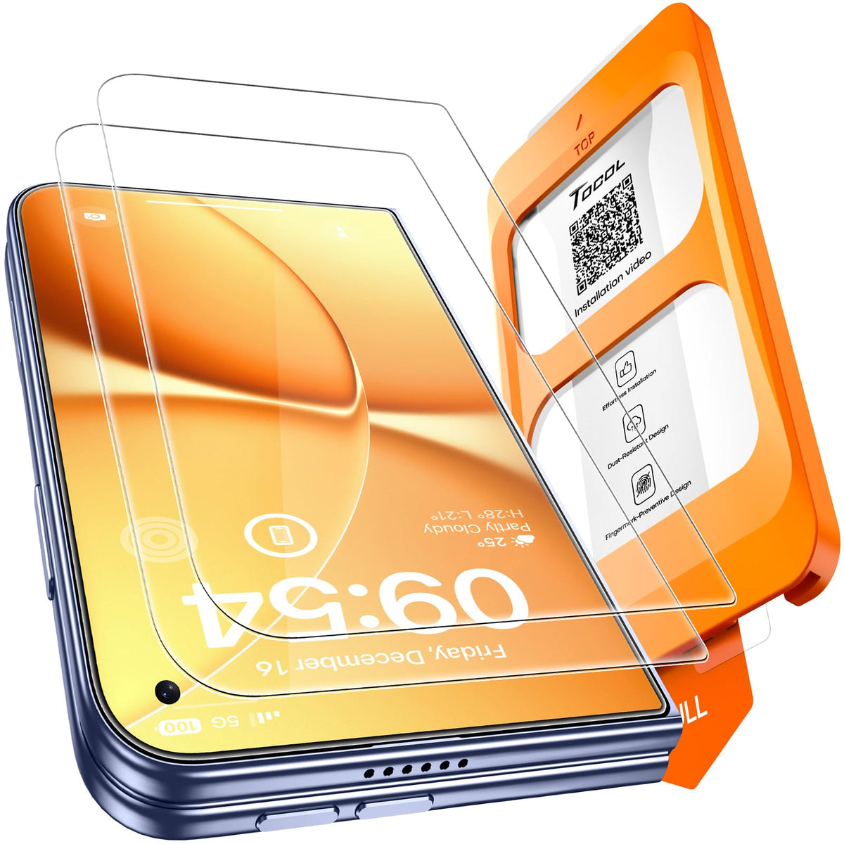 TOCOL for iPhone 17 Screen Protector, Easy Installation