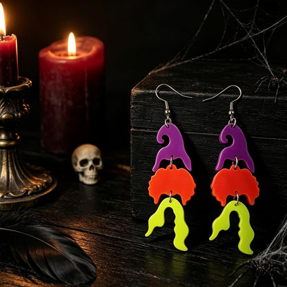 Hocus Pocus Earrings for Women Spooky Witch Halloween Pumpkin Earrings Halloween Accessories Witch Jewelry