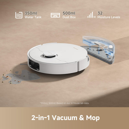 dreame D20 Pro Plus Robot Vacuum and Mop, Detangling DuoBrush for Pet Hair