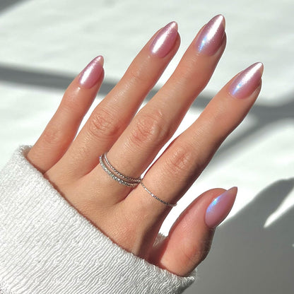 Glamnetic Press On Nails, Short Almond Glossy, Fake Nails 24pc Nail Kit