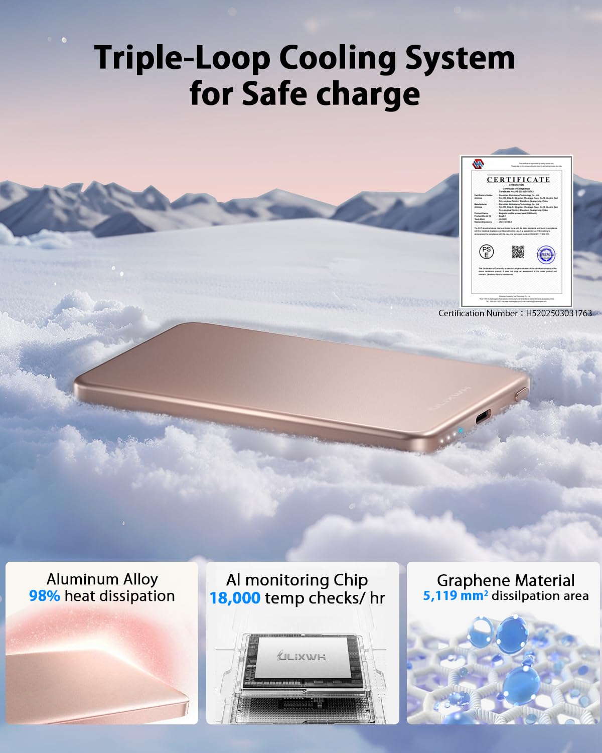 [0.3" Ultra Slim] [Alloy-Made] ULiXWH for Magsafe Portable Charger iPhone