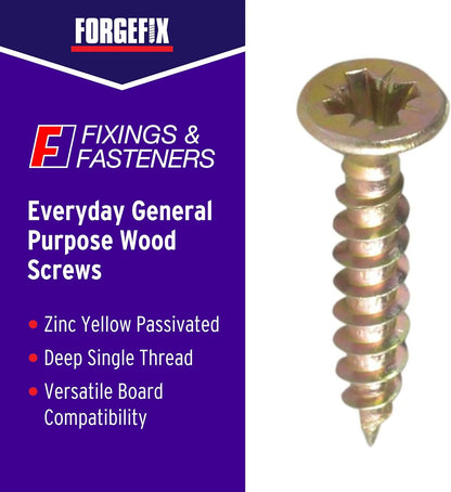 ForgeFix Multi-Purpose Single Thread Screws | 5.0 x 60mm | Zinc | Box 100