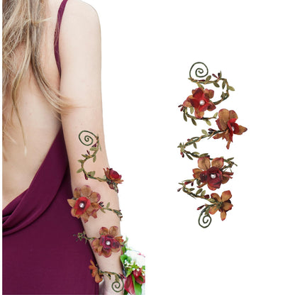 FRESHME Renaissance Fairy Floral Arm Wrap - 1 PC Elf Bracelet Forest Mother Nature Costume Renfaire Cosplay Fairy Accessories
