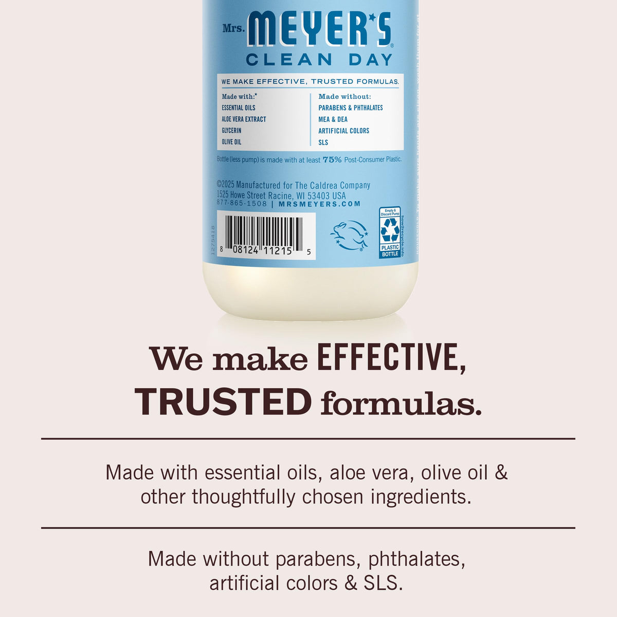 MRS. MEYER'S CLEAN DAY Liquid Hand Soap, Lemon Verbena, 12.5 fl oz, 3 Pack