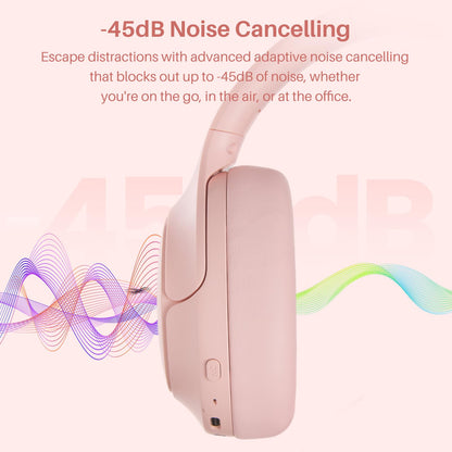 TOZO HT3 Hybrid Noise Cancelling Wireless Headphones, 90H Over Ear Headset