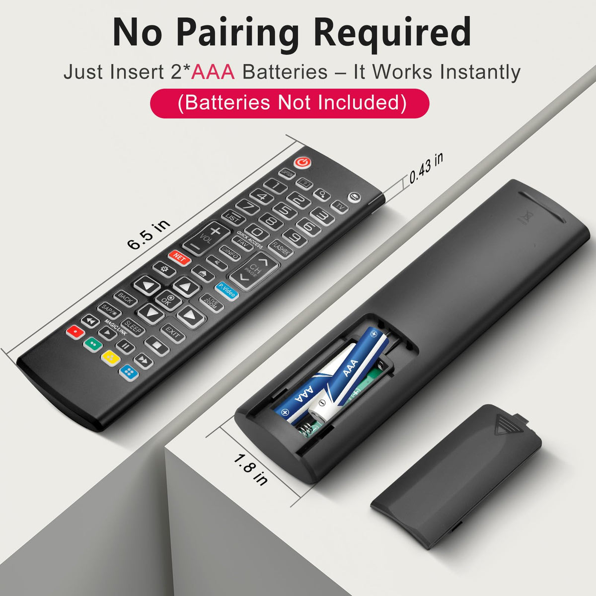 Replacement for Samsung TV Remote, for All 2018-2024 Samsung Remote Control for Smart TV with Voice Control. No Solarcell. 2-Year Warranty.