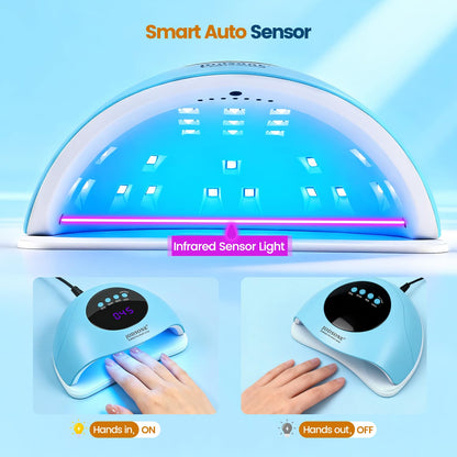 JODSONE Gel Nail Kit,210Pcs BS-74 Short Almond Nail Tips with U V Light
