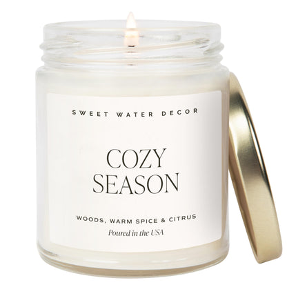Sweet Water Decor Cinnamon Roll Candle, 9oz Clear Jar, Fall Scent