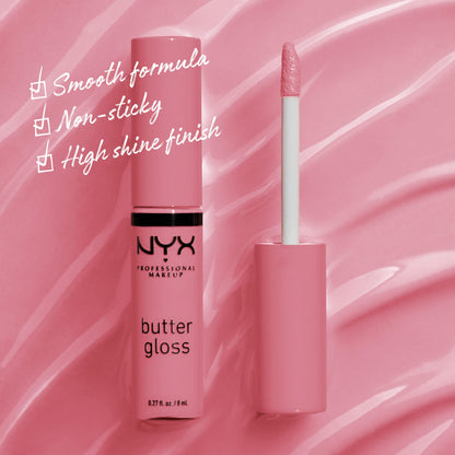 NYX PROFESSIONAL MAKEUP Butter Gloss, Non-Sticky Lip Gloss - Sugar Glass ,Clear