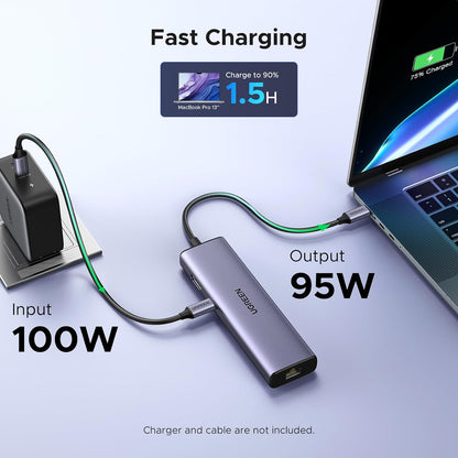 UGREEN Revodok 6 in 1 USB C Hub Gigabit Ethernet Adapter with 4K HDMI