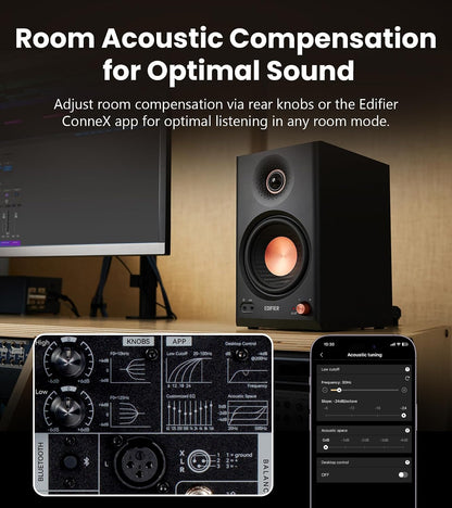 Edifier MR4.5 Bi-Amped Studio Monitor, 80W RMS Bookshelf Speakers - Black