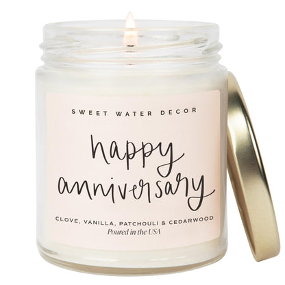 Sweet Water Decor Forever and Always Wedding Soy Wax Candle, 9oz Clear Jar