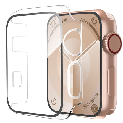 Smiling 2 Pack Case Compatible with Apple Watch Series 9 (2023)/Series 8 /Series 7 45mm with Tempered Glass Screen Protector, Hard PC Case Overall Protective Cover- Starlight