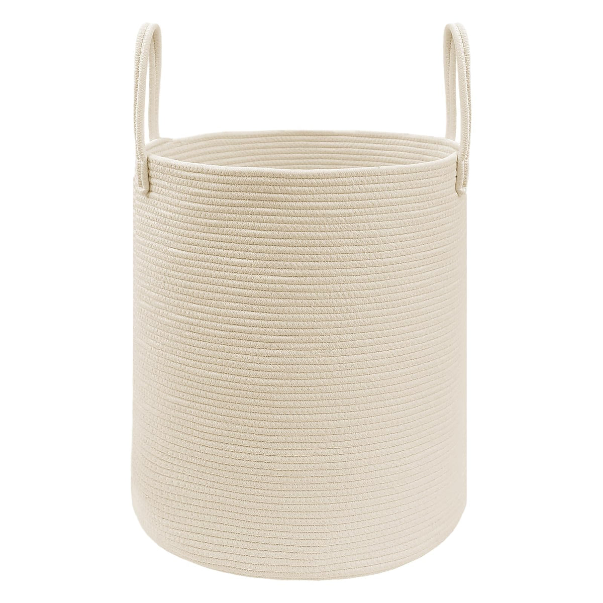 JMvicyroam 80L Nursery Hamper, Cotton Rope Laundry Basket, Brown&Black