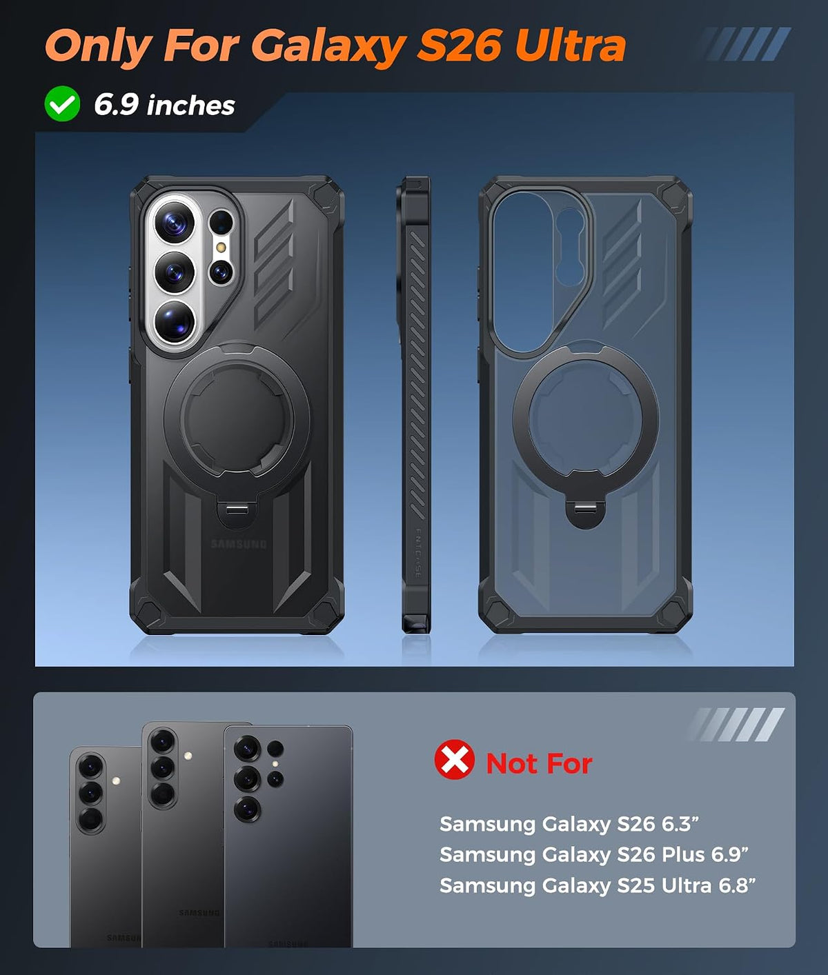 FNTCASE for iPhone 17 Case with 360 Spin Magnetic Stand