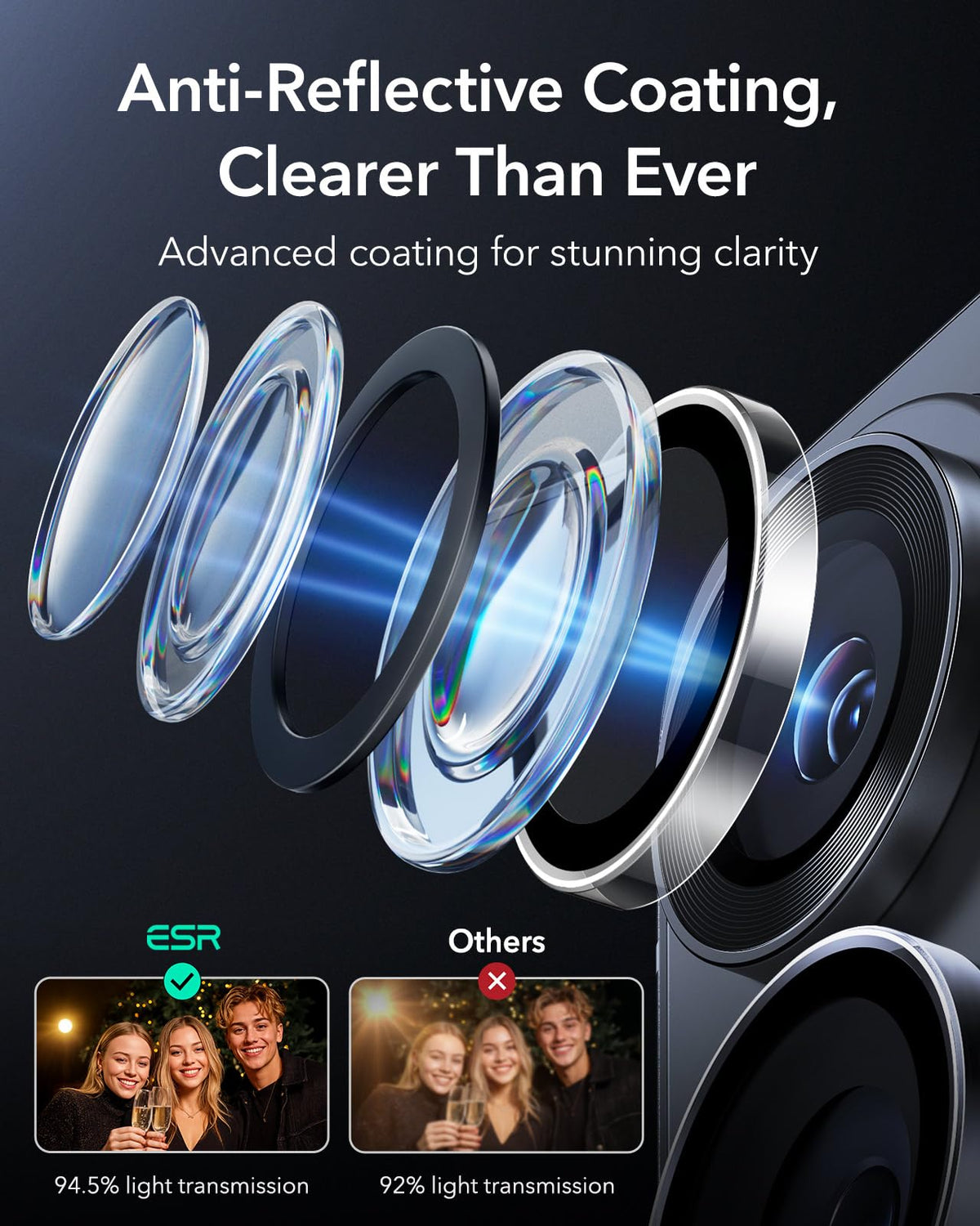 ESR for Samsung Galaxy S26 Ultra Camera Lens Protector, 1 Pack, Black