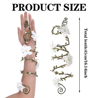 FRESHME Renaissance Fairy Floral Arm Wrap - 1 PC Elf Bracelet Mother Nature Costume Poison Ivy Costume Renfaire Accessories
