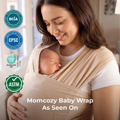 Momcozy Baby Wrap Carrier, Easy-On 2-Piece Design, Newborn to 33 lb