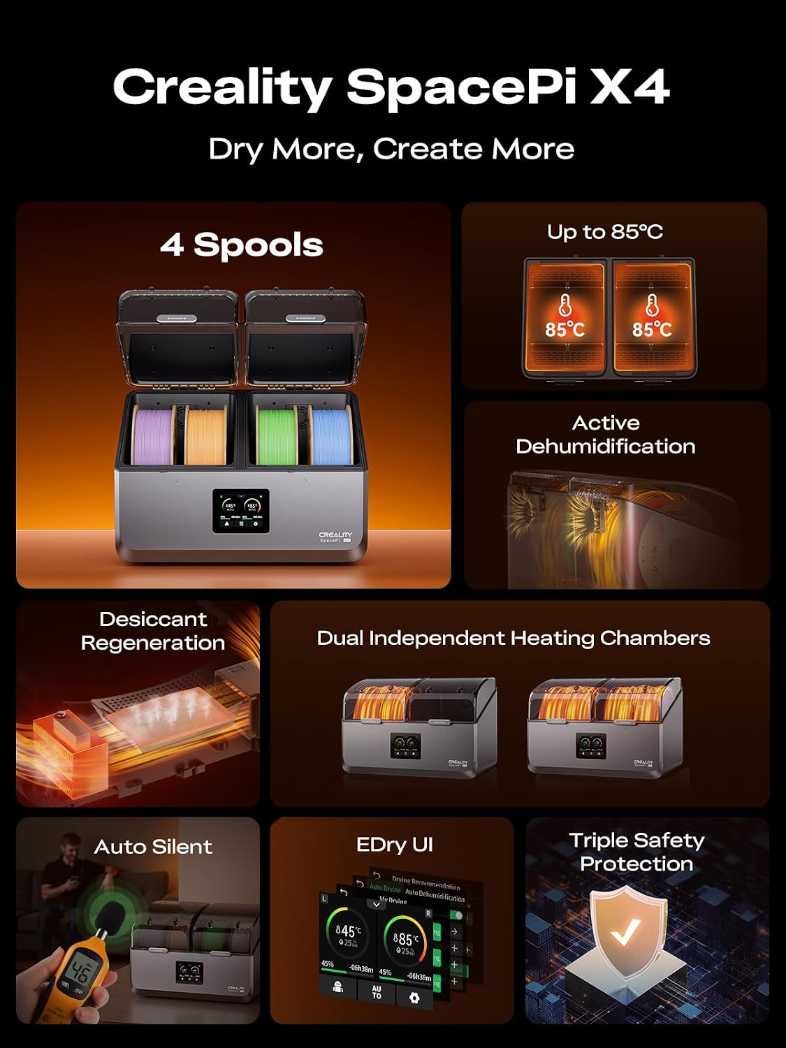 Creality K2 Combo 3D Printer Bundle with Space Pi X4 Filament Dryer Box