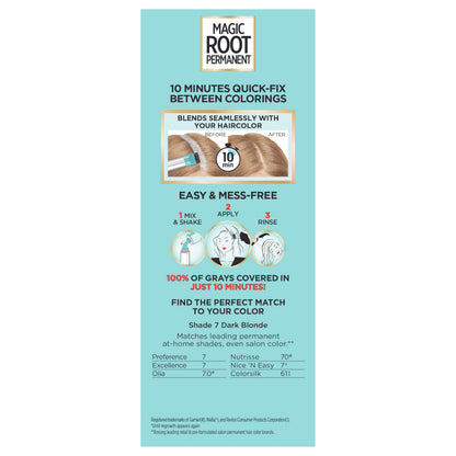L'Oreal Paris Magic Root Permanent Hair Color Kit, 100% Gray Hair Coverage In Just 10 Minutes, Precision Brush Applicator for Seamless Application, 4 Dark Brown (1 Count)