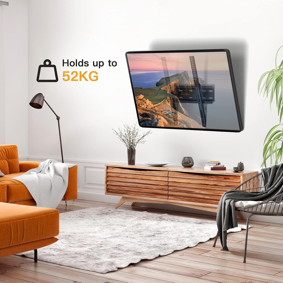 Perlegear Tilt TV Wall Bracket for 37–82 inch LCD LED TVs up to 60kg