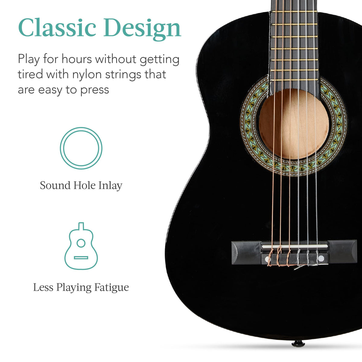 Best Choice Products 30in Kids Acoustic Guitar, All-in-One Beginner Starter Kit w/Strap, Case, Extra Strings, Rosette Inlay - Pink