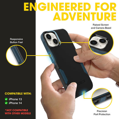 OtterBox iPhone 14 & iPhone 13 Commuter Series Case - BLACK , slim & tough, pocket-friendly, with port protection