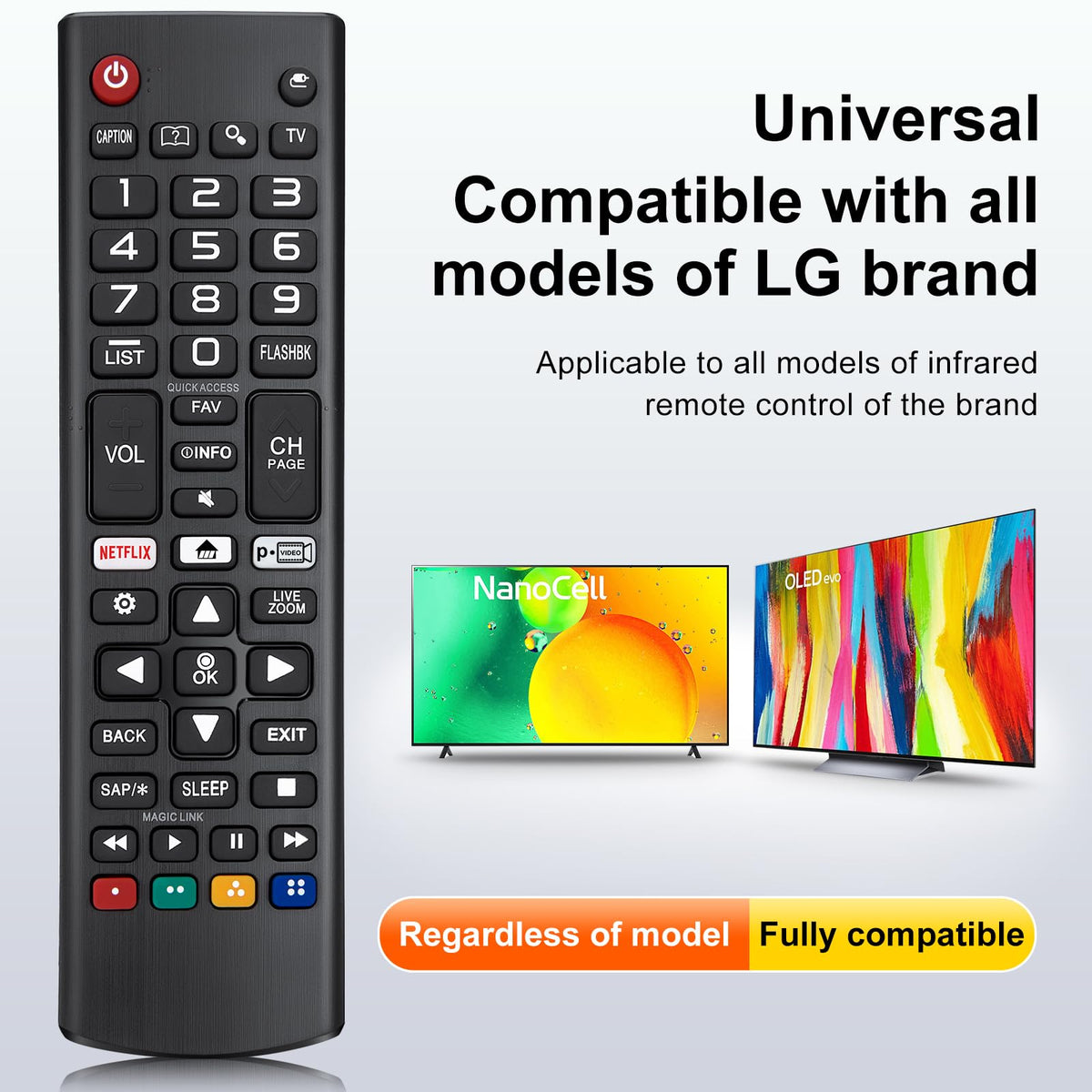 Replacement Remote Control for Hisense Smart Google TV，for Hisense UHD 4K ULED Google TVs