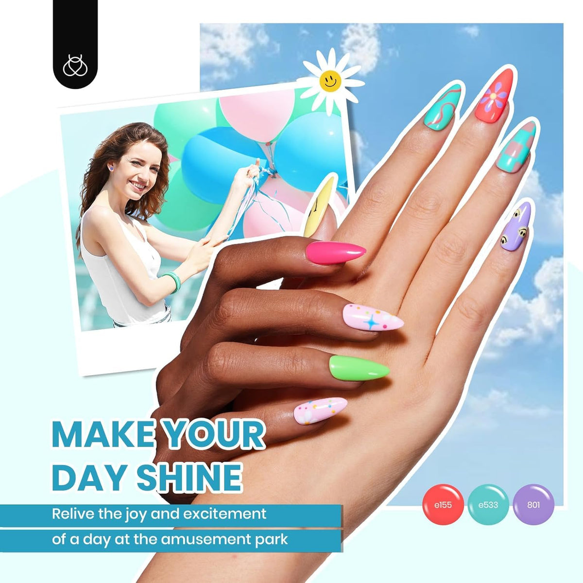 Beetles Gel Nail Polish Kit with U V Light - 80Pcs 55 Colors Gel Nail Kit