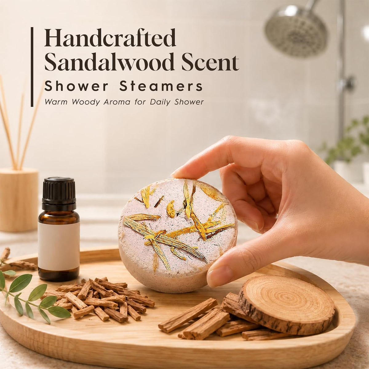 SWCANDY Sandalwood Shower Steamers 8 Pack, Home Spa Self Care