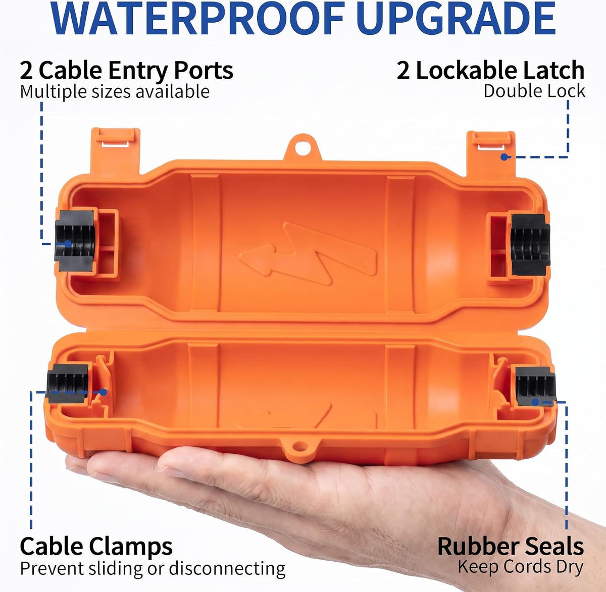 9 Pack Outdoor Extension Cord Safety Cover, Waterproof, Orange
