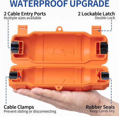 9 Pack Outdoor Extension Cord Safety Cover, Waterproof, Orange