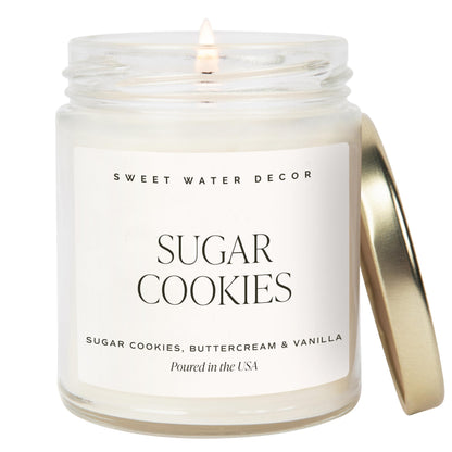 Sweet Water Decor Christmas Candle Gift, Holiday Scented 9oz Clear Jar