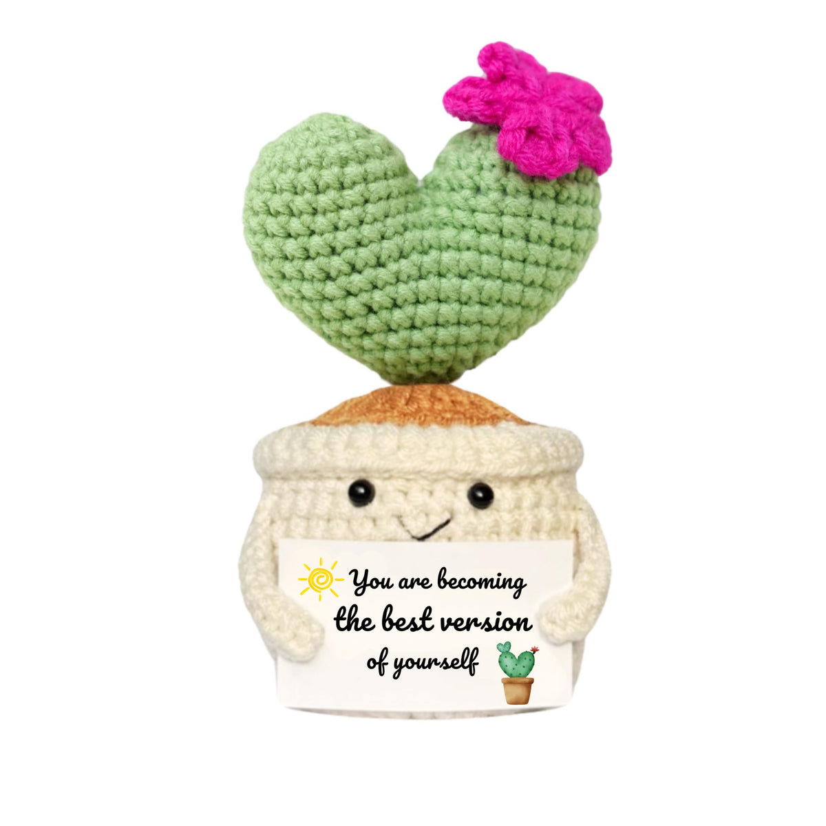Get Well Gifts for Women, Handmade Crochet Cactus Plant
