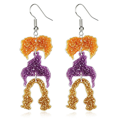 Hocus Pocus Earrings for Women Spooky Witch Halloween Pumpkin Earrings Halloween Accessories Witch Jewelry