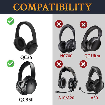 Earpads for Bose QC35 & QC35 ii - Black