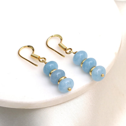 Gempires Beaded Gemstone Dangle Earrings for Women, Boho Gold Birthstone